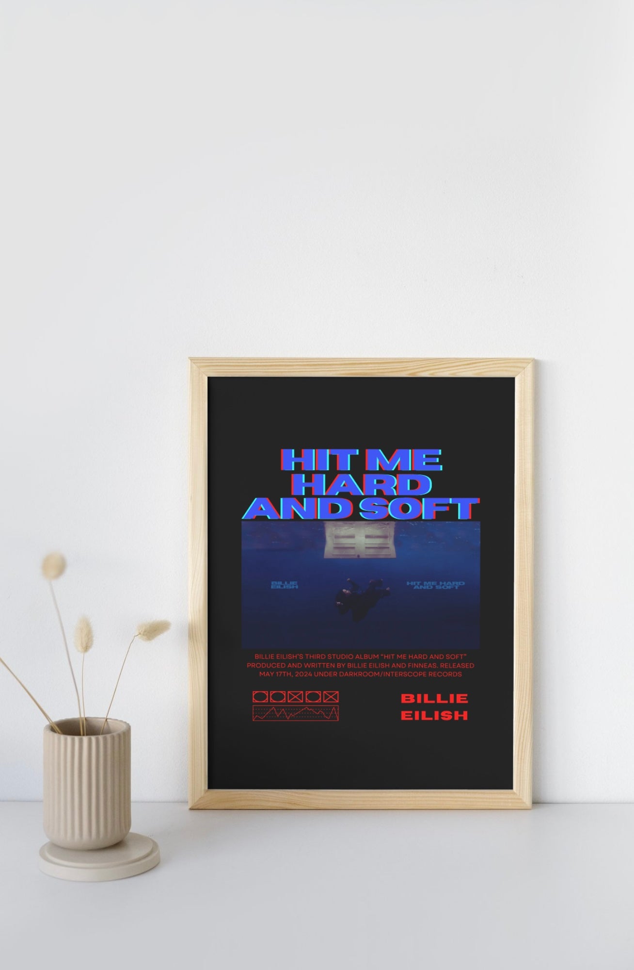 HIT ME HARD AND SOFT - Billie Eilish Album Poster ( Digital File )