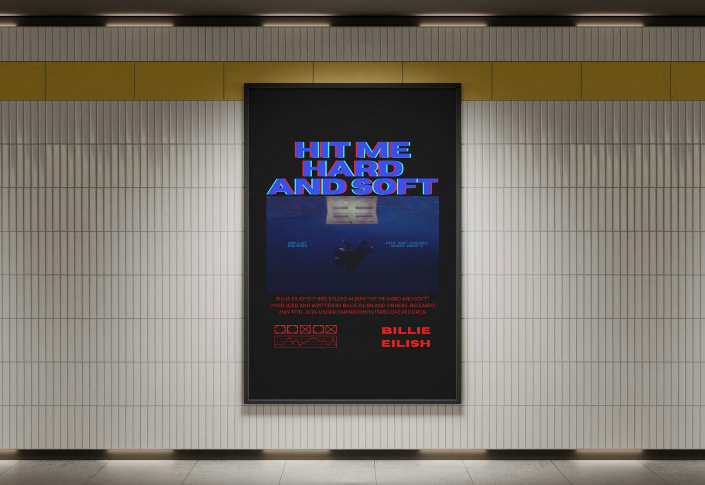 HIT ME HARD AND SOFT - Billie Eilish Album Poster ( Digital File )